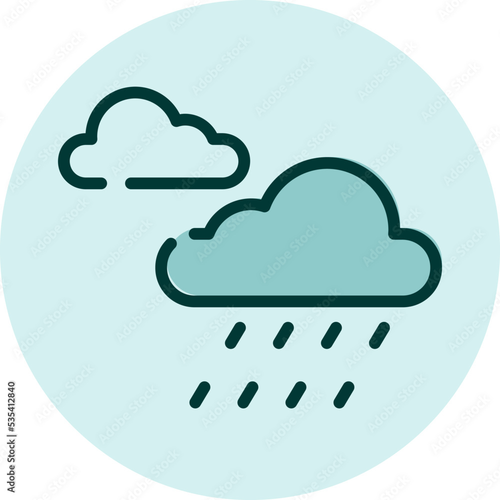 Rainy forecast, illustration, vector on a white background. Rainy forecast, illustration, vector on a white background.