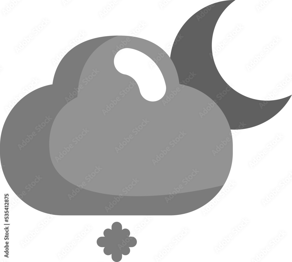 Snowy night, illustration, vector on a white background. Snowy night, illustration, vector on a white background.