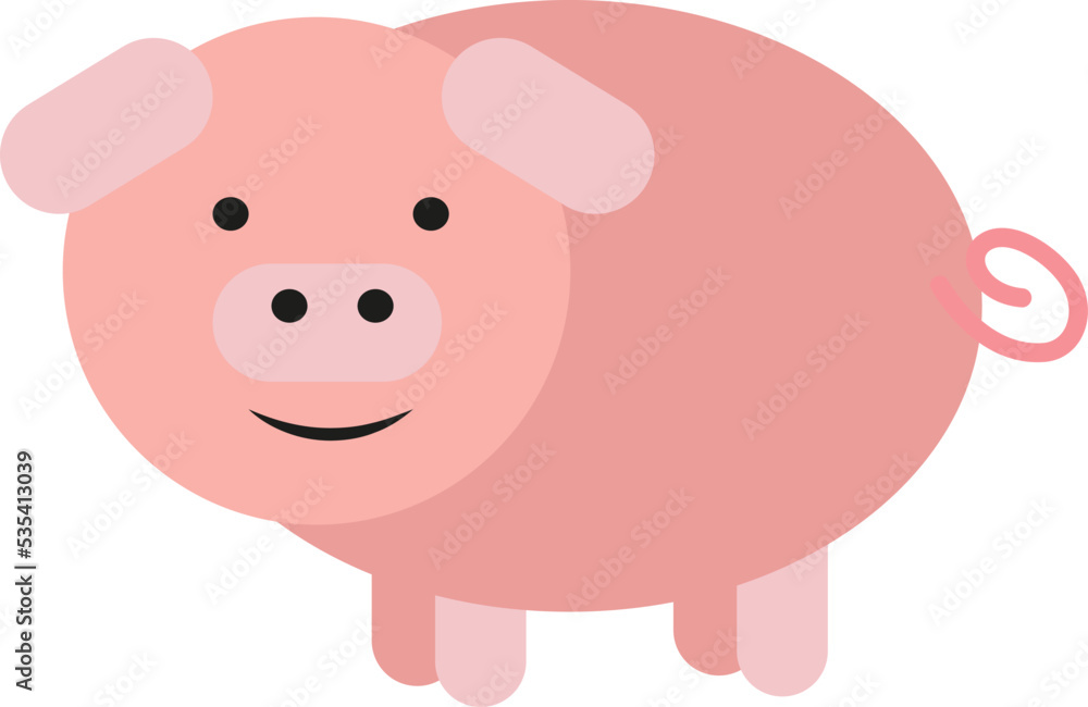 Baby pig, illustration, vector on a white background. Baby pig, illustration, vector on a white background.