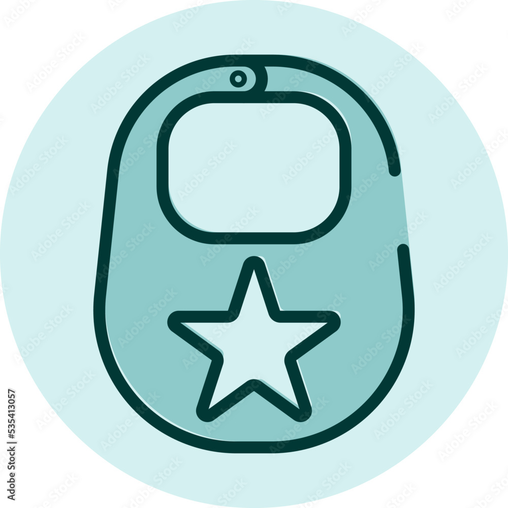 Baby bib, illustration, vector on a white background. Baby bib, illustration, vector on a white background.