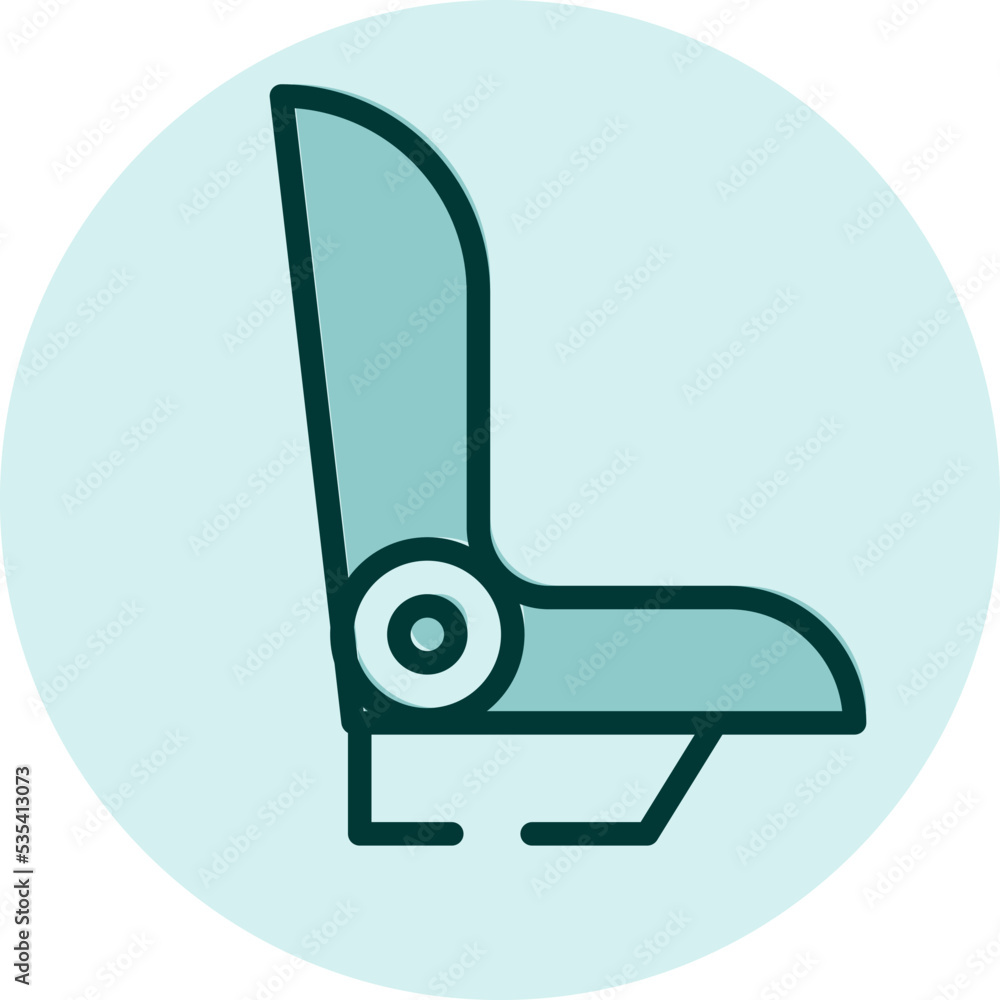 Baby vehicle seat, illustration, vector on a white background. Baby vehicle seat, illustration, vector on a white background.