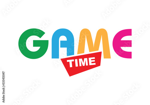Game time with font design.	