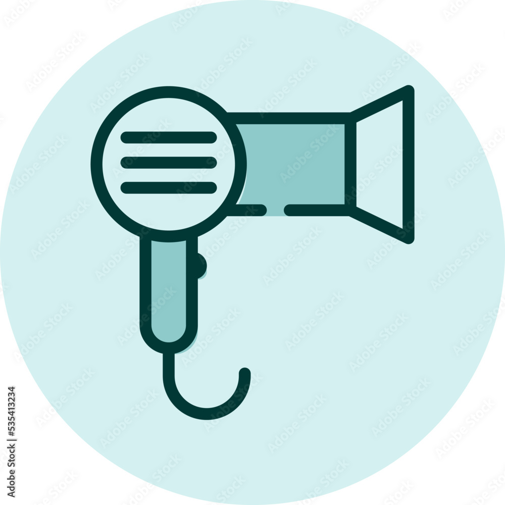 Beauty hair dryer, illustration, vector on a white background. Beauty hair dryer, illustration, vector on a white background.