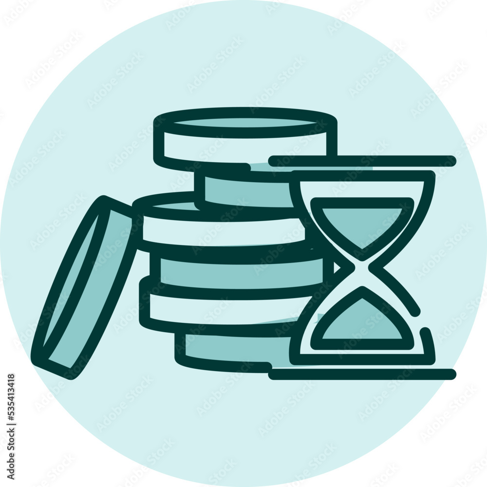 Business short term investment, illustration, vector on a white background. Business short term investment, illustration, vector on a white background.