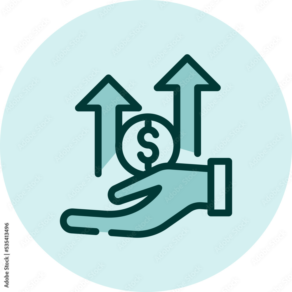 Business profit growth, illustration, vector on a white background. Business profit growth, illustration, vector on a white background.
