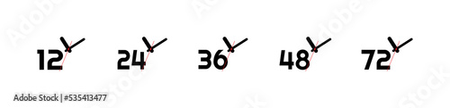 hours clock arrow on white background	
