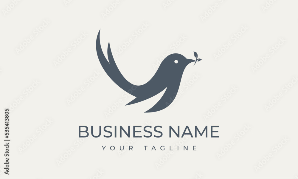 Fototapeta premium Illustration Magpie Bird Silhouette Style