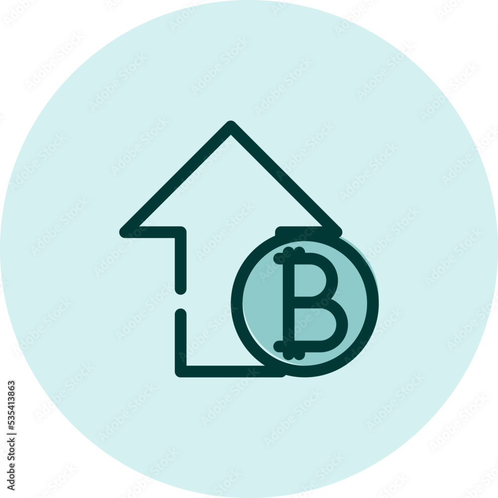 Cryptocurrency increase, illustration, vector on a white background. Cryptocurrency increase, illustration, vector on a white background.