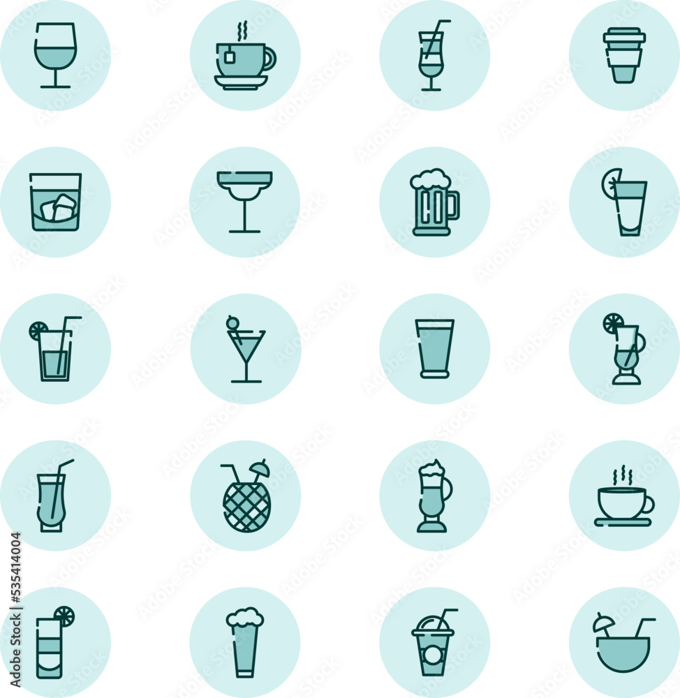 Refreshing drinks, illustration, vector on a white background. Refreshing drinks, illustration, vector on a white background.