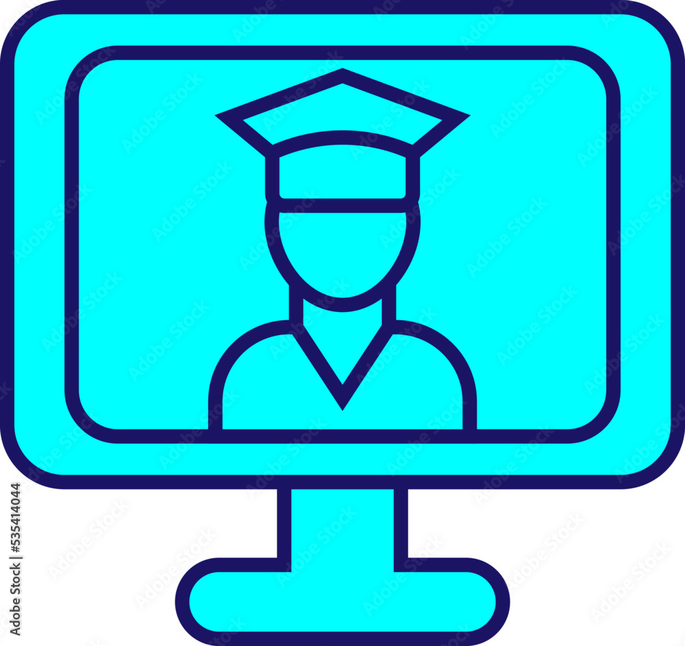 Online training, illustration, vector on a white background. Online training, illustration, vector on a white background.