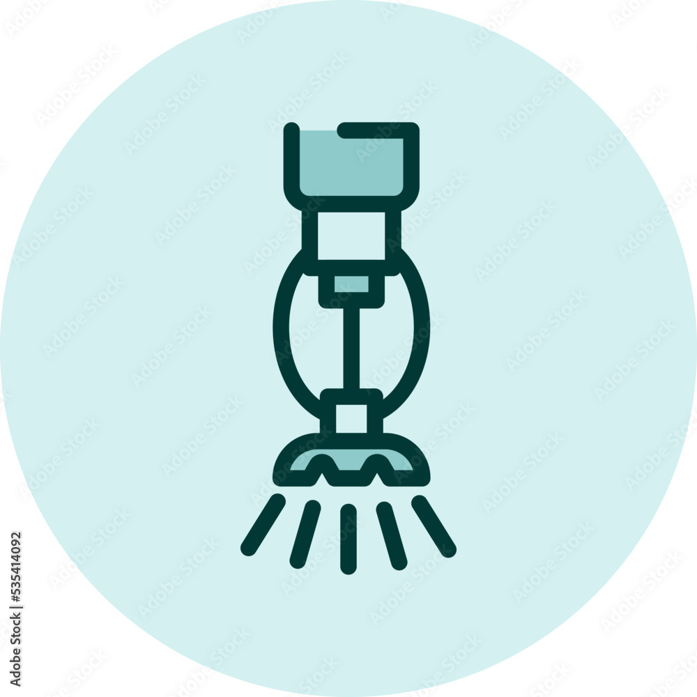 Emergency shower, illustration, vector on a white background. Emergency shower, illustration, vector on a white background.