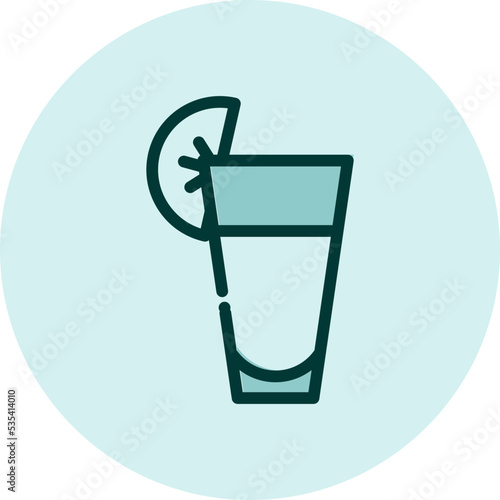 Tequila shot glass, illustration, vector on a white background.