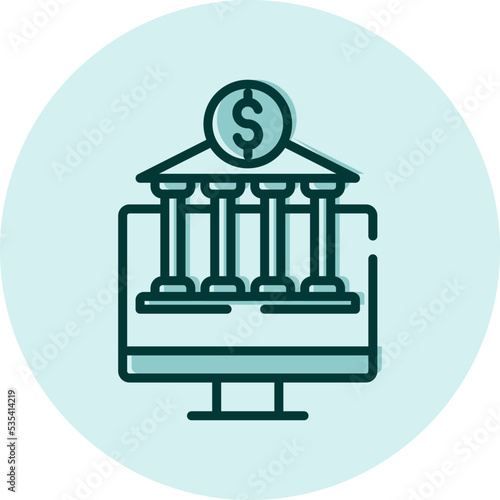 Financial online banking, illustration, vector on a white background.