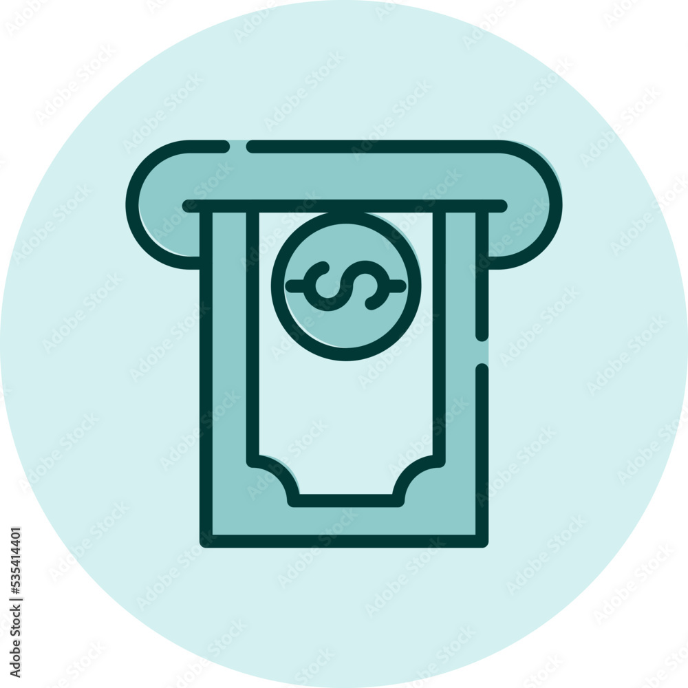 Financial ATM, illustration, vector on a white background. Financial ATM, illustration, vector on a white background.