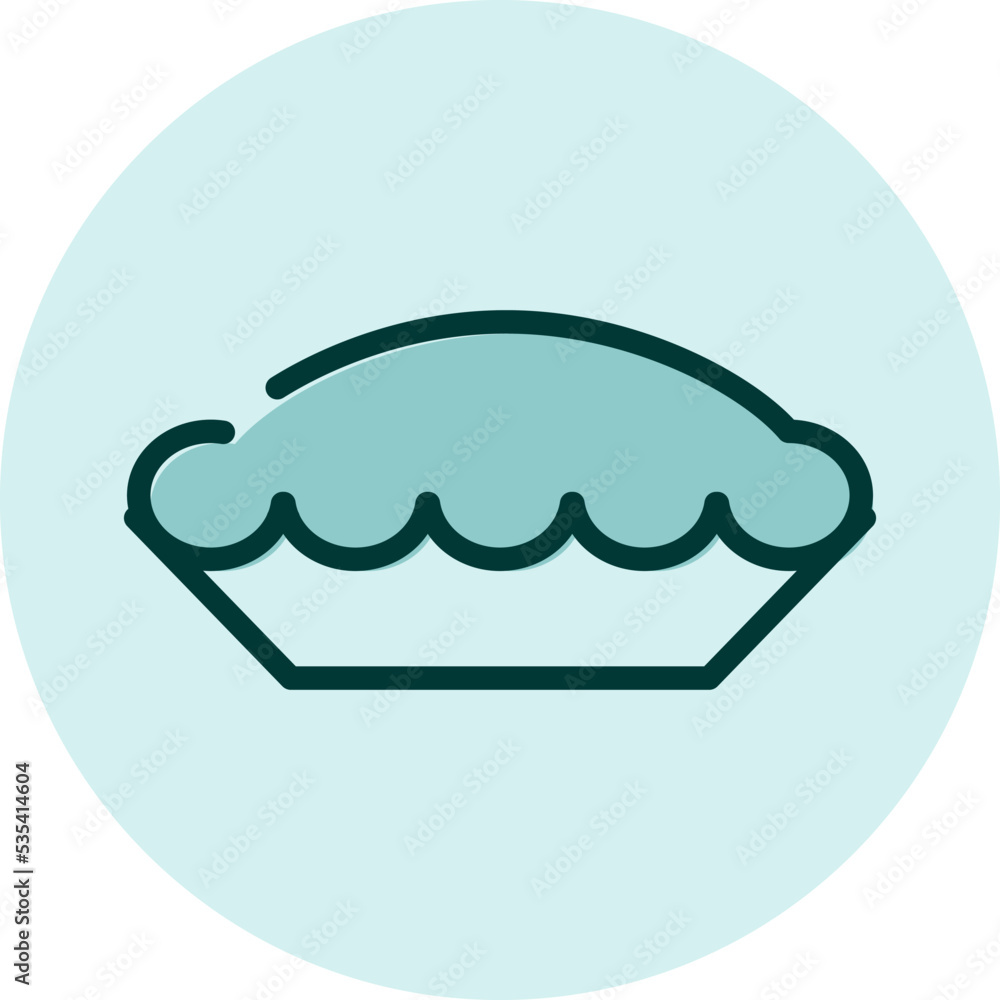 Baked pie, illustration, vector on a white background. Baked pie, illustration, vector on a white background.