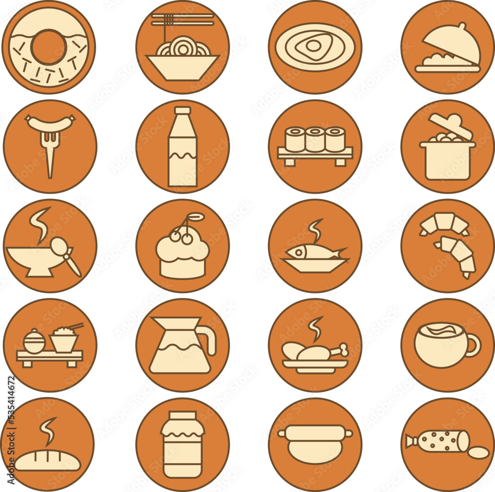 Homemade food, illustration, vector on a white background.