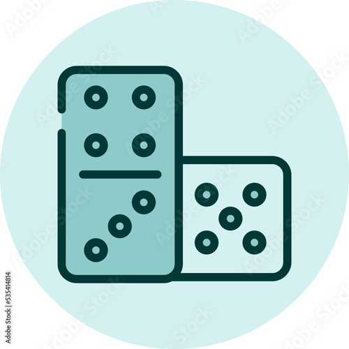 Domino games, illustration, vector on a white background.