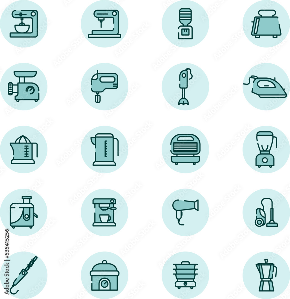 Household kitchen electronics, illustration, vector on a white background. Household kitchen electronics, illustration, vector on a white background.