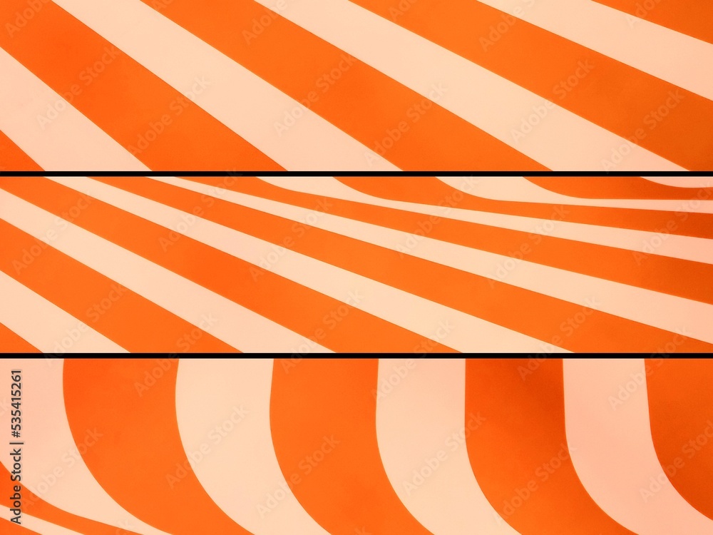 Obraz premium contoured surface with similar parallel stripes in shades of orange colours