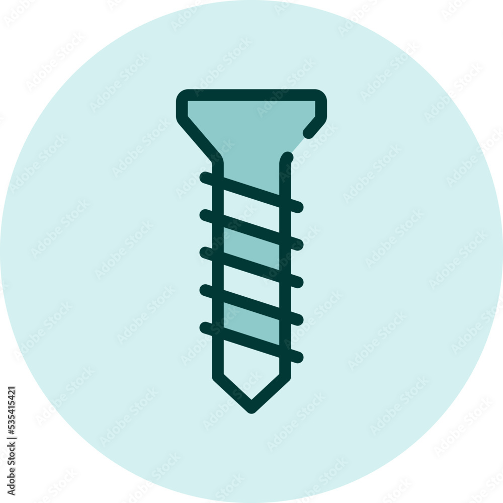 Screw tool, illustration, vector on a white background. Screw tool, illustration, vector on a white background.
