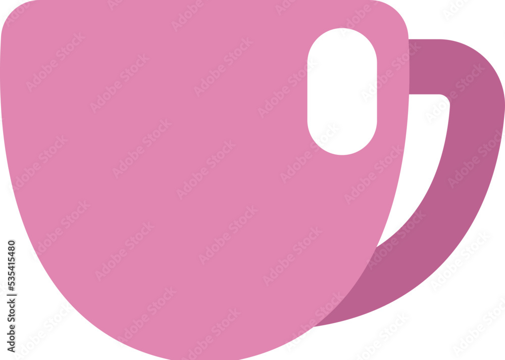 Pink kitchen mug, illustration, vector on a white background. Pink kitchen mug, illustration, vector on a white background.