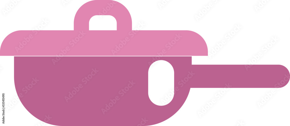 Pink kitchen pan, illustration, vector on a white background. Pink kitchen pan, illustration, vector on a white background.