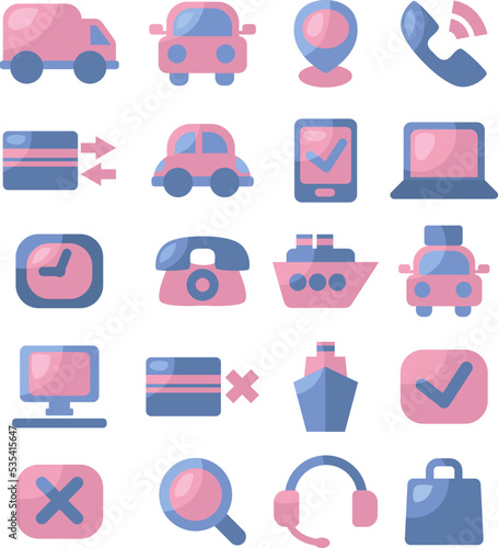 Pink logistics, illustration, vector on a white background.