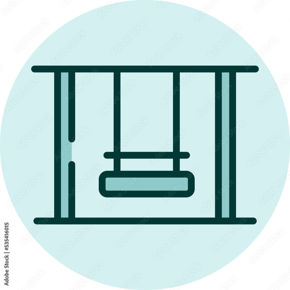Naklejka premium Park swing, illustration, vector on a white background.