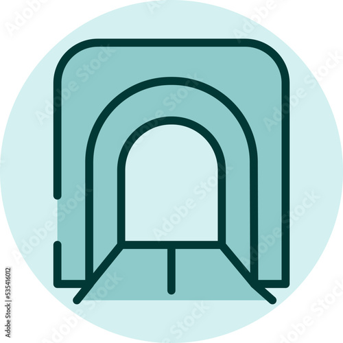 Train tunel, illustration, vector on a white background.