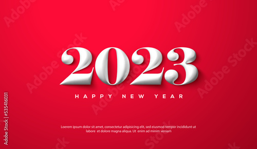 happy new year 2023 background illustration with 3d number