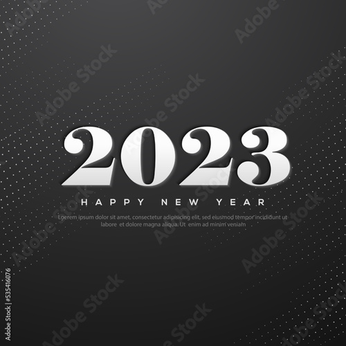 2023 happy new year background with pressed numbers concept