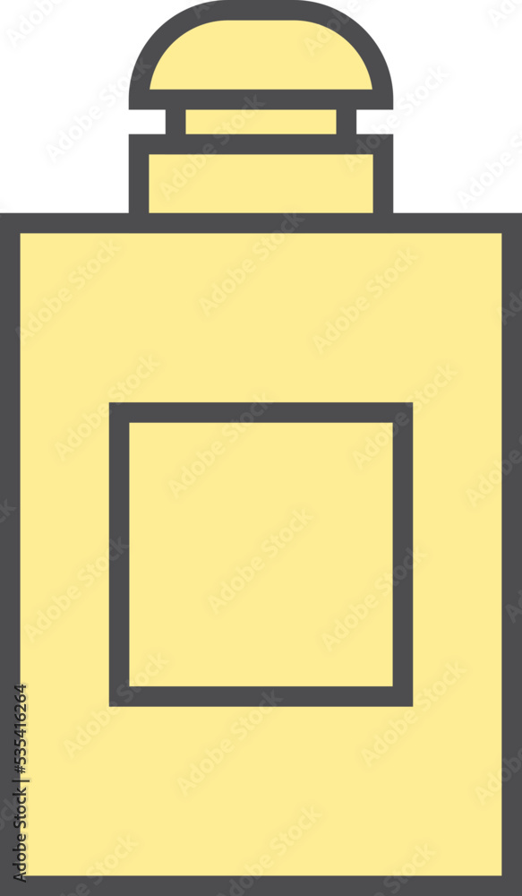 Square bottle of parfume, illustration, vector on a white background. Square bottle of parfume, illustration, vector on a white background.