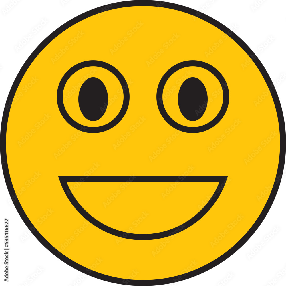 Smiley in good mood, illustration, vector on a white background. Smiley in good mood, illustration, vector on a white background.