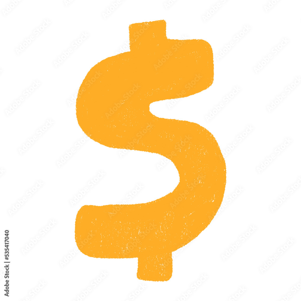 Dollar sign currency symbol for business and finance hand drawn illustration Dollar sign currency symbol for business and finance hand drawn illustration
