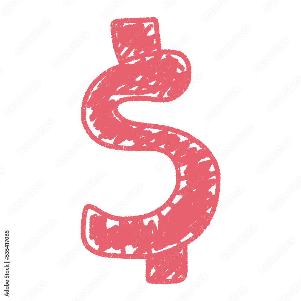 Fototapeta premium Dollar sign currency symbol for business and finance hand drawn illustration