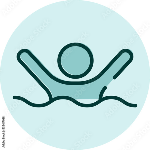Warning sign drowning zone, illustration, vector on a white background.