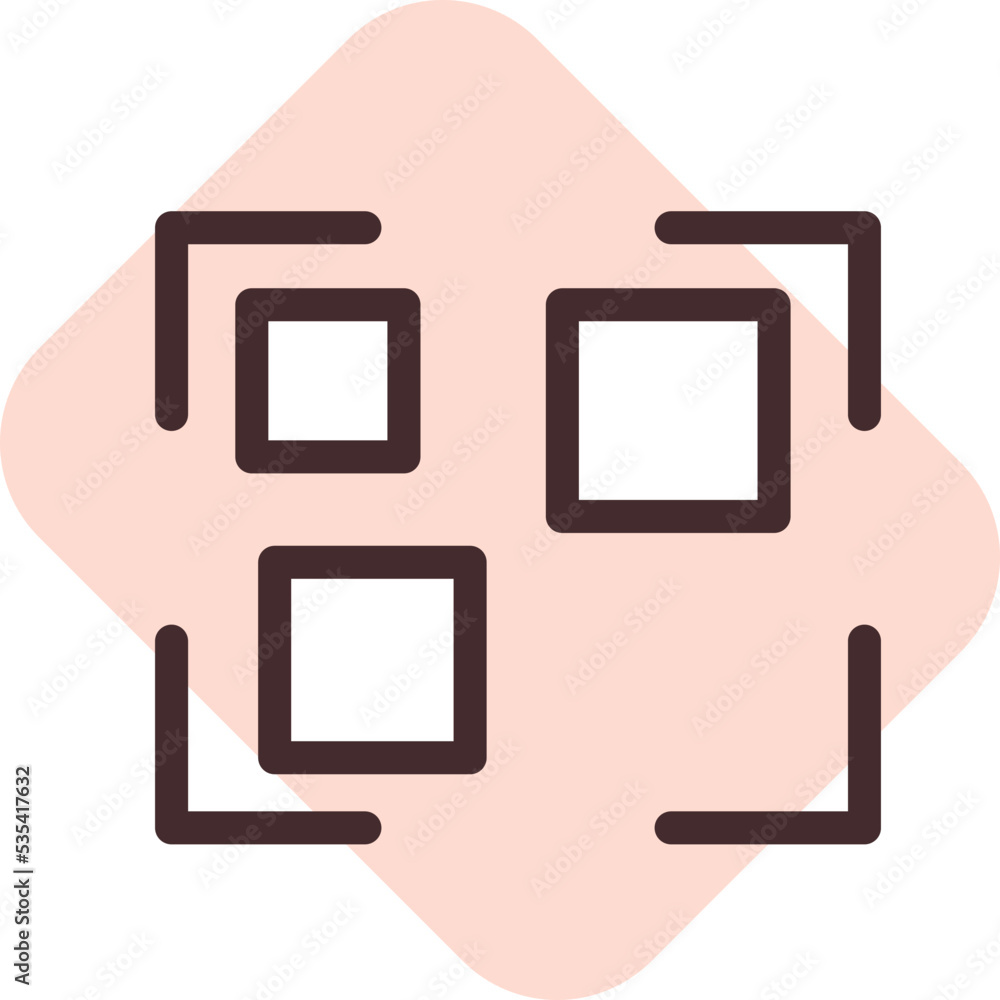 QR icon, illustration, vector on a white background. QR icon, illustration, vector on a white background.