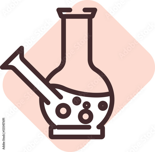 Bong drug addiction, illustration, vector on a white background.