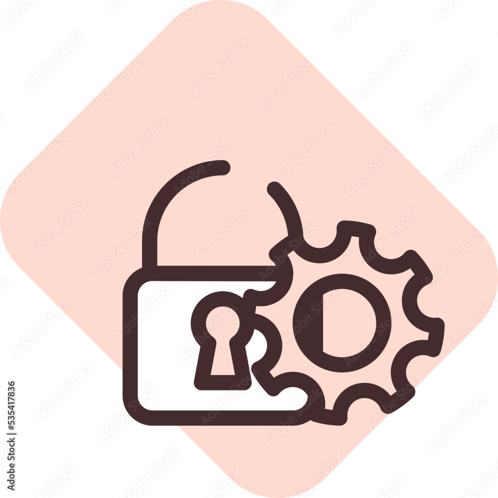 App locked setup, illustration, vector on a white background.