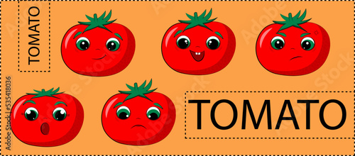 Illustration of tomatoes emoji in vector