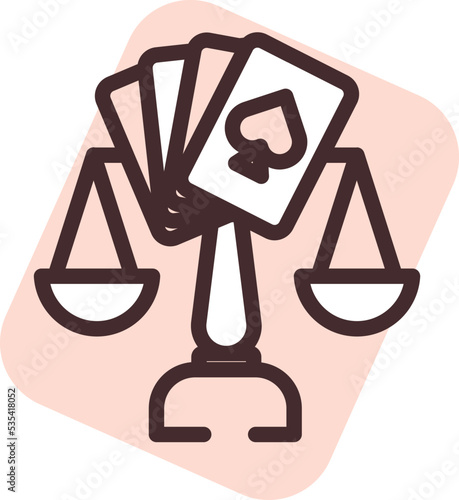 Gambling law, illustration, vector on a white background.