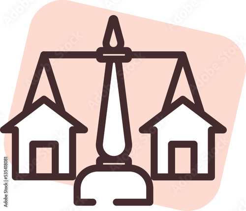 Real estate law, illustration, vector on a white background.