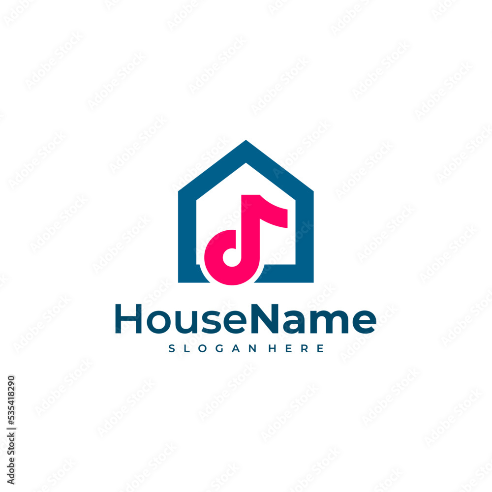 Creative Simple Music House Logo, Music House Studio Logo Design Vector Template Creative Simple Music House Logo, Music House Studio Logo Design Vector Template