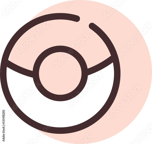 Chocolate dipped donut, illustration, vector on a white background.