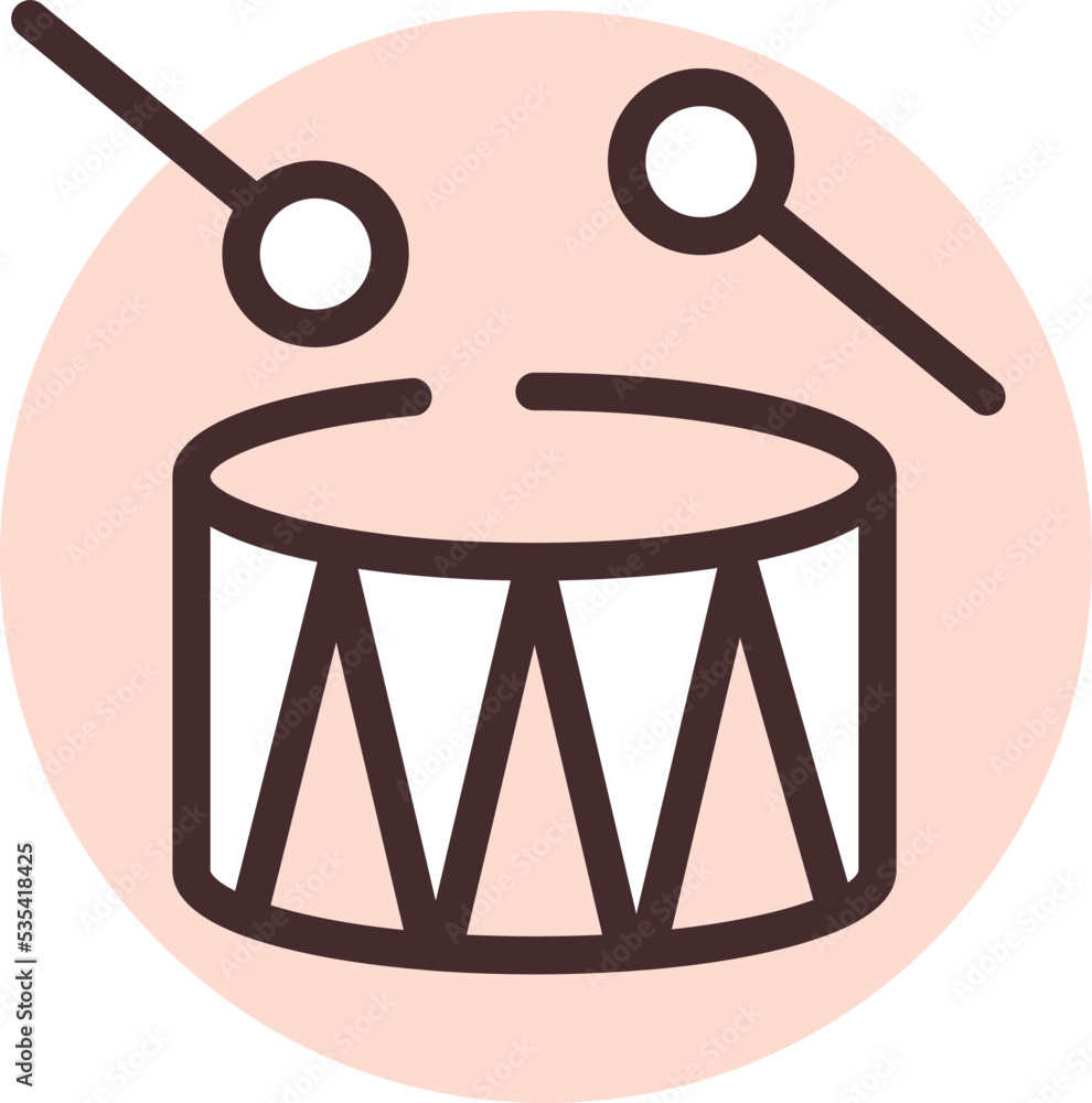 Circus drums, illustration, vector on a white background. Circus drums, illustration, vector on a white background.