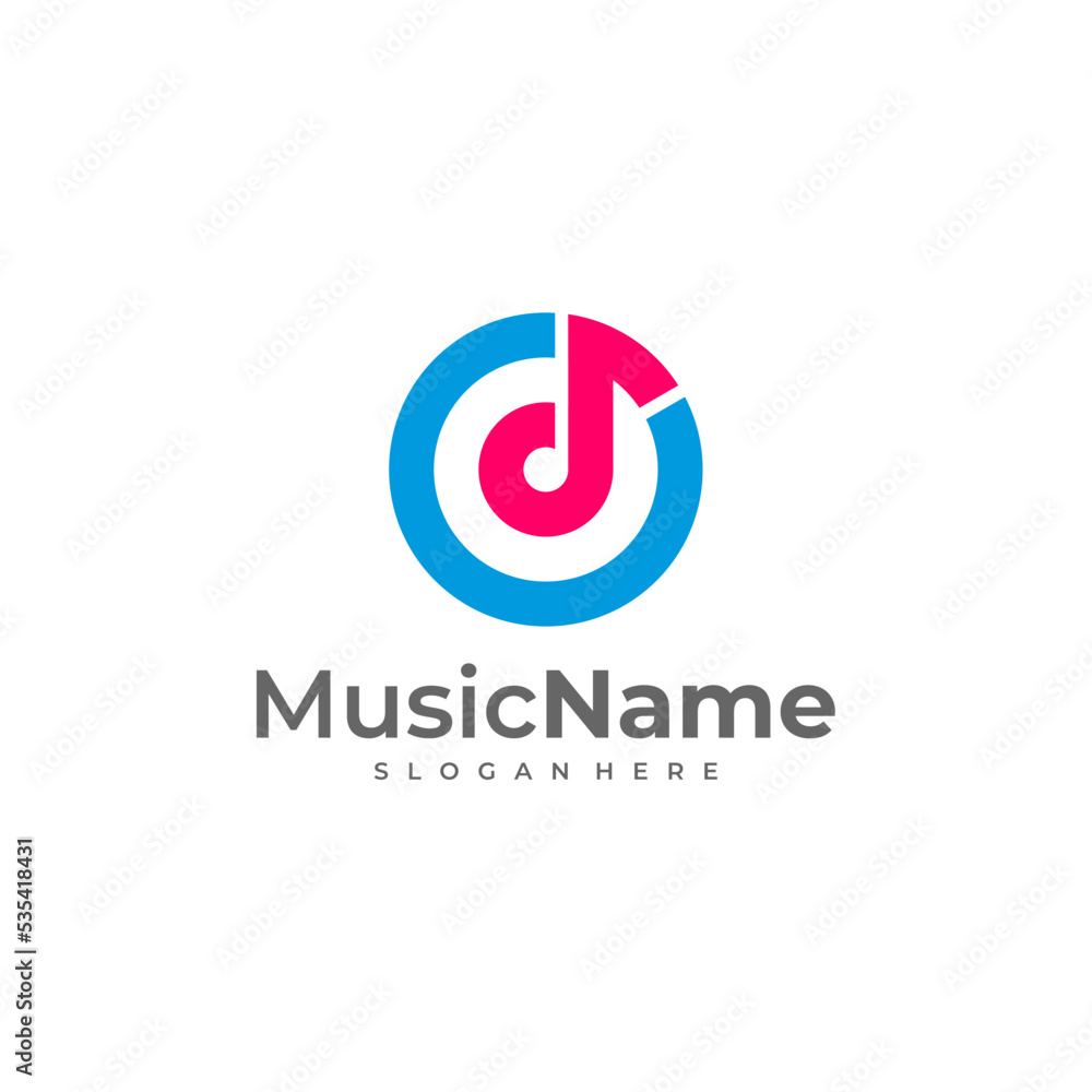 Modern logo design for music studio. Music logo design template vector. Modern logo design for music studio. Music logo design template vector.