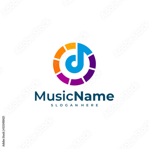 Free Download Modern logo design for music studio. Music logo design template vector. - GFXLoad