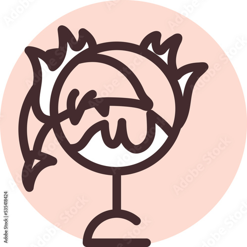 Circus dolphin show, illustration, vector on a white background.