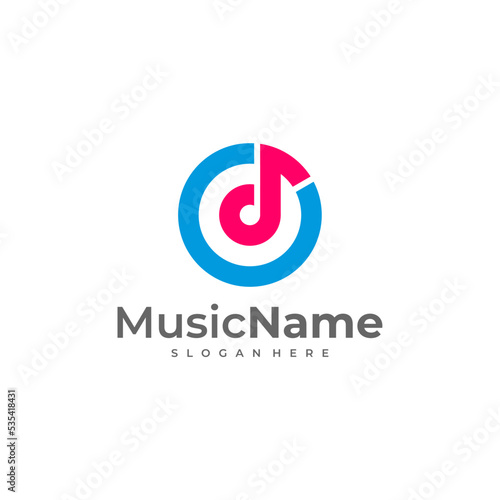 Modern logo design for music studio. Music logo design template vector.