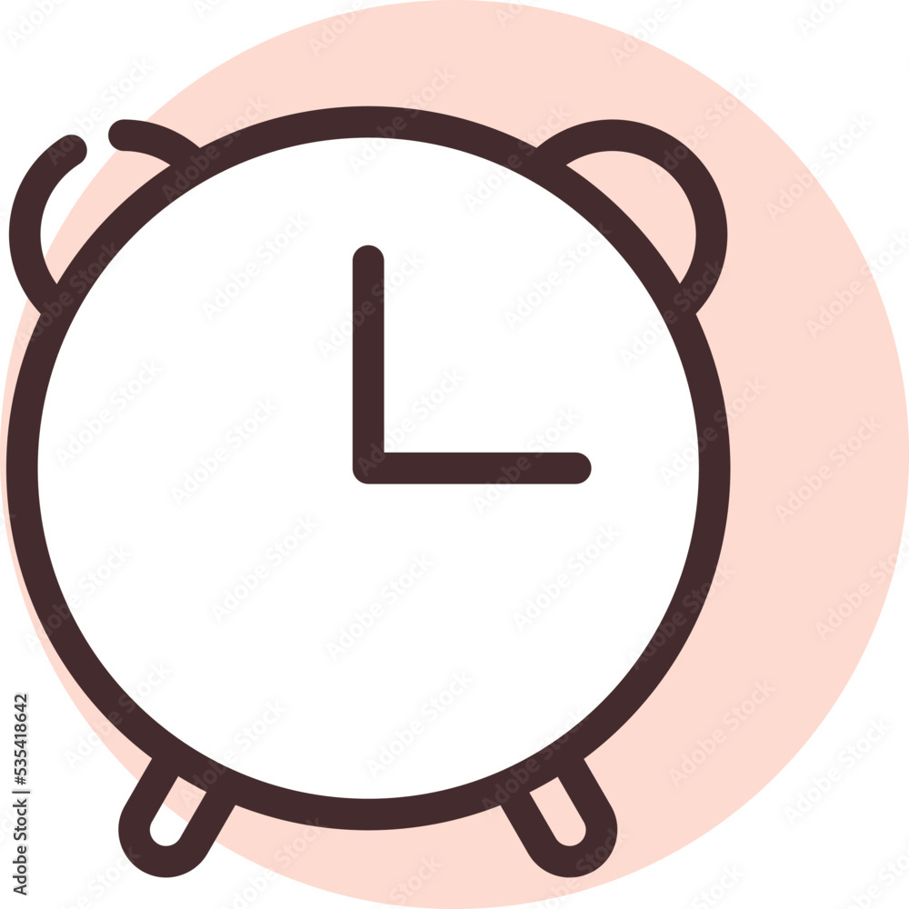 Alarm clock, illustration, vector on a white background. Alarm clock, illustration, vector on a white background.